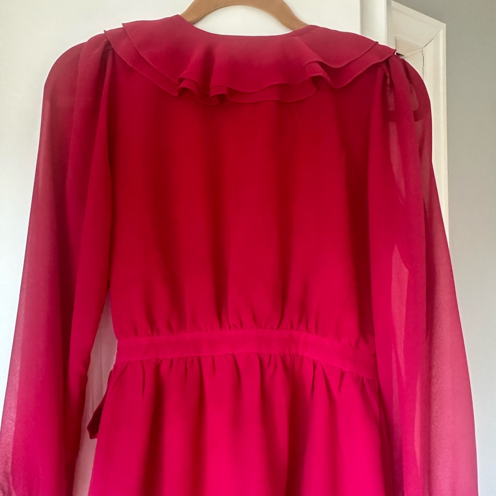 ASOS Pink Ruffle Wrap Dress - Picture 4 of 6